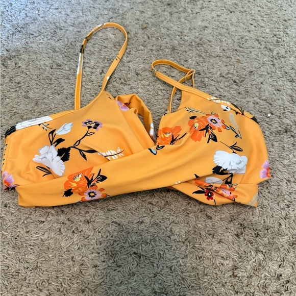 Floral Yellow Bikini Top - Picture 1 of 3